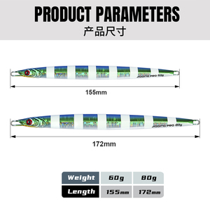 Señuelo de pesca de hoja larga Plantilla de metal 60g 80g pez de plomo pintura brillante señuelo de metal Plantilla de fundición larga señuelos <span class=keywords><strong>mar</strong></span> de agua salada para pargos - Product Image 3