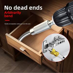 Outil d'extension de perceuse pratique, tige flexible magnétique à dégagement rapide en métal pour espaces restreints et projets sans angles morts - Product Image 4