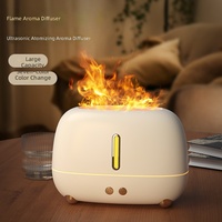 Diffuseur d'huiles essentielles électronique à effet flamme, brume dégradée, diffuseur d'arômes ultrasonique, éclairage coloré, mini humidificateur USB