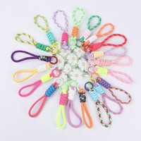 TOLKA Huayang – Cordon de téléphone portable noué, tissé à la main, assorti aux couleurs, court, créatif, avec porte-clés détachable anti-perte