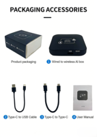Adaptateur CarPlay sans fil Android Auto Multimédia 2 en 1 Boîte de streaming multimédia pour voiture Boîte Tbox Adaptateur CarPlay USB Dongle CarPlay
