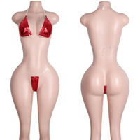 2-teiliges Transparentes Schnür-BH-Set aus Lackleder, Exotische Tanzkleidung, Stripper-Outfits, Performance-Kleidung, Clubwear, Strass-Bodysuits