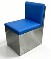 Canapés et tables sur mesure en acier inoxydable pour 4 personnes, style influenceur, design industriel, pour bars, salons et cafés