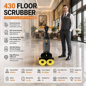 Lavasciuga Pavimenti Commerciale ad Alta Efficienza con Produttività <span class=keywords><strong>di</strong></span> 1000m²/h, Batteria al Litio da 36V e Doppie Spazzole da 430mm per la <span class=keywords><strong>Cura</strong></span> <span class=keywords><strong>di</strong></span> Pavimenti Duri - Product Image 1