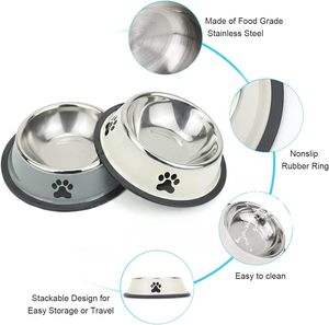 Tazones para Perros de Acero Inoxidable, Impresión a Color Ecológica, Varios Tamaños, Comedero para Mascotas - Product Image 3