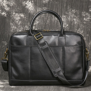 Sac messager en cuir véritable avec logo en relief pour homme, sacoche bandoulière, sac à main, sacoche d'ordinateur portable pour le travail et les affaires - Product Image 5