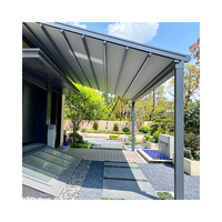 Auvent rétractable motorisé pour extérieur, résistant à la pluie, avec structure en aluminium, capteur vent/pluie, pour maison, restaurant, protection solaire, tissu durable