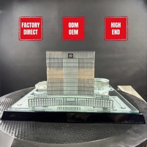 OEM 맞춤형 고급 크리스탈 빌딩 모델 레이저 인쇄 수제 비즈니스 선물 및 기념품 은행 직원 기념품 - Product Image 4