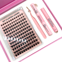 Fournisseur en gros de bouquets de cils à marque privée, kit de bouquets de cils personnalisés avec pointes, vente en gros