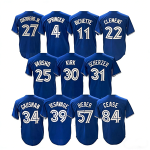 Maillot de baseball en gros, cousu, Toronto Blue Jays, 22 CLEMENT, 39 YESAVAGE, 47 BARGER, 27 Guerrero - Product Image 1