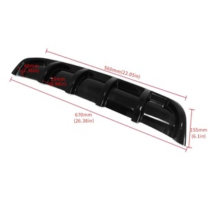 Diffuseur de pare-chocs arrière de voiture à 6 ailerons en aileron de requin, protection de lèvre de spoiler, diffuseur de châssis - Product Image 6