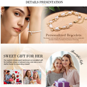 Pulsera <span class=keywords><strong>de</strong></span> Perlas Clásica Retro, Cadena Chapada en <span class=keywords><strong>Oro</strong></span> con Cuentas <span class=keywords><strong>de</strong></span> Agua Dulce Naturales, Joyería <span class=keywords><strong>de</strong></span> Regalo para Mamá, Pulsera <span class=keywords><strong>de</strong></span> Perlas Atemporal - Product Image 5