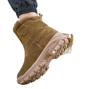 Bottes de neige doublées de laine, épaisses, antidérapantes, semelle en caoutchouc, cuir de vachette, talon moyen, pour l'hiver et les activités de plein air - Product Image 4