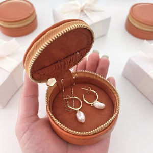 Estuche de Viaje para Joyas de Piel Sintética con Logotipo Personalizado, con Cojín de Terciopelo, Cierre de Cremallera, Caja para Collares, Pendientes y Anillos - Product Image 2