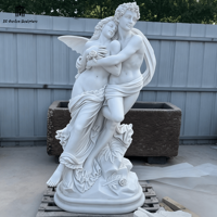 Statue d'Apollon et de Daphné en marbre blanc naturel sculpté à la main, qualité muséale, taille réelle, sculpture de la mythologie grecque pour villa et jardin