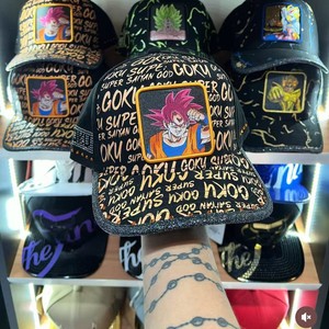 Dragon Ball Z Baseball Cap Black Embroidered Graffiti Adjustable For Teens And Adults Casual Outdoor Wear Custom Embroidery Cott - Product Image 1