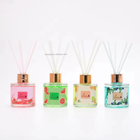 Diffuseur de parfum d'ambiance 50ML en verre design, parfum fruité, diffuseur à bâtonnets d'huiles essentielles