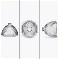 Abat-jour en verre transparent à texture ondulée verticale, diffuseur de lumière douce, accessoire pour lampe suspendue de cuisine ouverte ou comptoir de bar