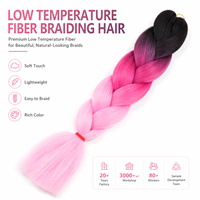 Cheveux synthétiques en fibre basse température pour tressage jumbo, extensions colorées, box braids, crochet twist, vente en gros Flame