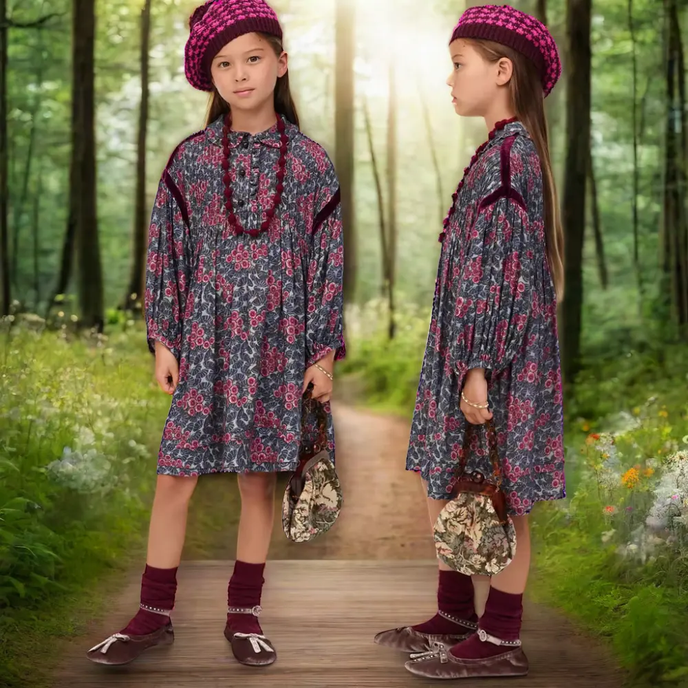 Bestseller Kinder Großhandel Mädchen Baby Kinderkleidung Mode Designer Blumenblumen Kinderkleid Sommerkleid Mädchen