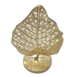 Sculpture de feuille d'aluminium artisanale avec Base en couleur or, pour maison, décor de Table de bureau - Product Image 1