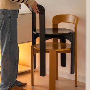 Silla de Comedor de Madera Maciza SM Apilable, Estilo Chino Moderno, Silla Ray para Uso Doméstico - Product Image 3