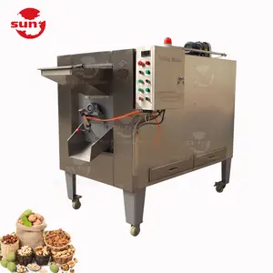Europe high capacity industrial hot sale drum type oats roaster machine peanut roasting machine plant for nut and seeds
