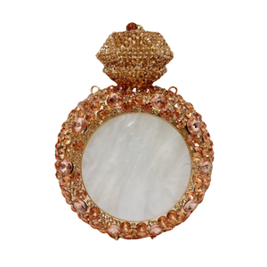 Round Crystal Perfume Bottle for Women Bling Rhinestone Disco Shoulder Bag Chic Wedding Guest Evening Bag - Product Image 3