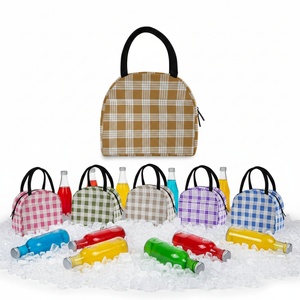 Multicolor Hawaiian Palaka Print Two Handle Reusable Small Lunch Tote Picnic Custom Design Insulated Lunch Bag for Adults - Product Image 1