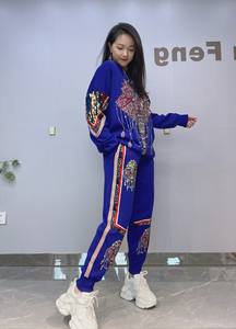 Alta classe manica lunga O collo bling diamante due pezzi da donna set da donna OC951 - Product Image 2