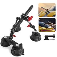 Kit de montage pour caméra de voiture à 4 ventouses avec bras magique réglable pour le tournage de véhicules