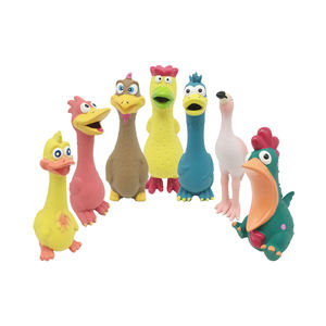 Jouets pour chiens en latex qui couinent, ensemble <span class=keywords><strong>canard</strong></span>-poulet, écologiques, non toxiques - Product Image 1