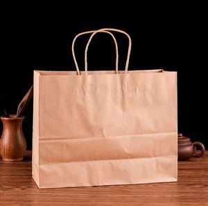 Sac de courses en papier kraft personnalisé, recyclable, pour la vente à emporter, avec votre propre logo - Product Image 3