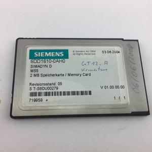 Carte mémoire Simadyn <span class=keywords><strong>MS5</strong></span> 2 Mo neuve d'origine pour systèmes de contrôle programmable (PLC) d'automatisation industrielle 6DD1610-0AH0 - Product Image 1
