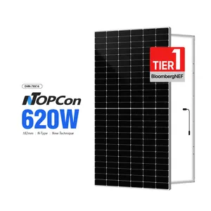 DAH太阳能全屏太阳能电池板鹿特丹Topcon黑色框架620w 615w 610w太阳能板