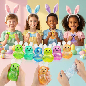 TPR <b>Squeeze</b> Easter Basket Stuffers Bunny Stress <b>Balls</b> Kids Easter Toys Stress Relief Hands <b>Balls</b> Party Favors Gifts - Product Image 2