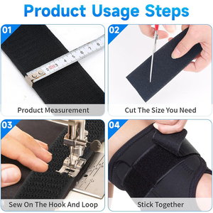 Ağır dokunmatik raptiye kendinden yapışkanlı dokuma çevre dostu Polyester dokuma 40mm kanca döngü bant rulo DIY dikiş giyim - Product Image 5