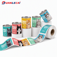 Étiquettes personnalisées pour boîtes de conserve d'aliments pour animaux de compagnie, autocollantes, imperméables, résistantes à l'usure, en vinyle découpé à la forme, pour boîtes de conserve d'aliments pour animaux de compagnie