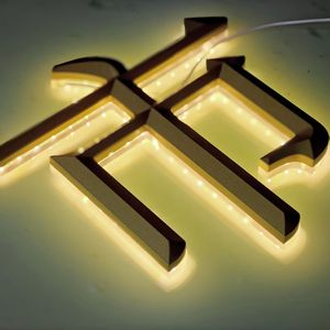 ป้ายโลหะสั่งทำ ตัวอักษรโลโก้ ป้ายธุรกิจ ป้ายโลโก้ติดผนัง 3 มิติ ป้ายโลโก้ธุรกิจโลหะ 3 มิติ สำหรับภายนอกอาคาร - Product Image 5