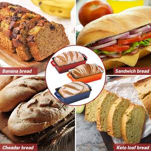 Marmite à pain avec couvercle <span class=keywords><strong>en</strong></span> <span class=keywords><strong>fonte</strong></span> émaillée 2-<span class=keywords><strong>en</strong></span>-1, fait main, pour la cuisson de gâteaux et de pains à la maison - Product Image 1