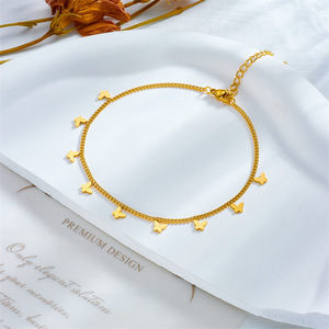 Élégante Chaîne de Cheville Papillon Miniature Plaqué Or en Acier Inoxydable, Chaîne Fine pour Femme, Idéale au Quotidien et en Vacances, Assortie à Tout - Product Image 3