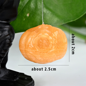 Hand Carved Natural Black Obsidian Yellow Calcite Pumpkin Polished <b>Crystal</b> Statue <b>for</b> Halloween <b>Gift</b> - Product Image 3