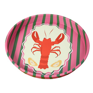 Plateau de rangement rond en fer blanc style fêtes Mystic Arts pour collations, desserts, fruits, décoration de table de salon - Product Image 3