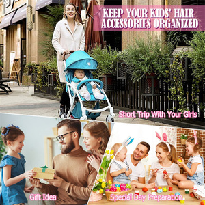 Organisateur d'accessoires de cheveux pour épingles à cheveux pour bébés filles sac de rangement à barrette multi-poches sac de rangement pour petites filles - Product Image 5