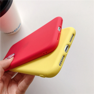 Étuis de téléphone IVANHOE de couleur bonbon tendance pour iPhone 12 11 <span class=keywords><strong>Pro</strong></span> Max X XR XS 8 7 6 Plus, <span class=keywords><strong>coque</strong></span> arrière en TPU souple de couleur unie simple - Product Image 4