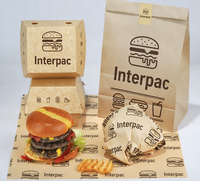 Boîte à hamburger haut de gamme en papier kraft, jetable, épaissie, sans pliage, pour emporter, emballage alimentaire pour restaurant