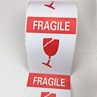 Etiquetas Adhesivas de Advertencia para Envíos, Resistentes al Agua y a Desgarros, de Vinilo Frágil, en Rollo, para Paquetes, Tamaños Personalizables, en Stock