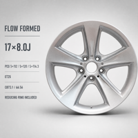 Jantes en alliage Flow Formed de 17 pouces 17x8.0J pour BMW 5x112 5x120 5x114.3 PCD ET25 Argent Entièrement Peintes