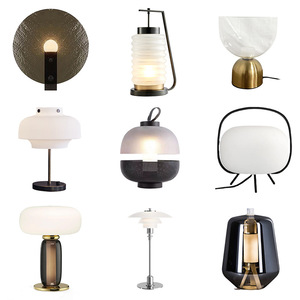 Design di lusso luce moderna lampada da comodino in tessuto nordico di vetro ferro marmo lampada da tavolo <span class=keywords><strong>per</strong></span> casa letto soggiorno camera di lettura Hotel - Product Image 6