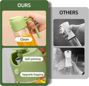 Bouteille pulvérisateur d'huile d'olive 2 en 1 de 470 ml, bouteille pulvérisateur d'huile en verre de qualité supérieure, pulvérisateur d'huile pour la cuisine - Product Image 6